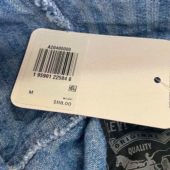 Levis Sutro "In The Sky" Seersucker Striped Denim Hooded Anorak Mens size M New - Picture 12 of 12